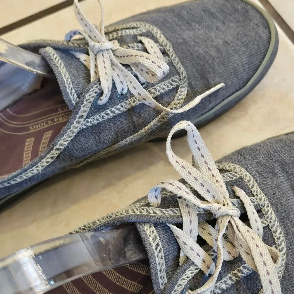 Keds Gray Wool Blend Sneakers with White Accents